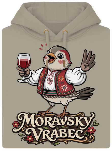 Moravský vrabec unisex mikina premium Pastel Macchiato