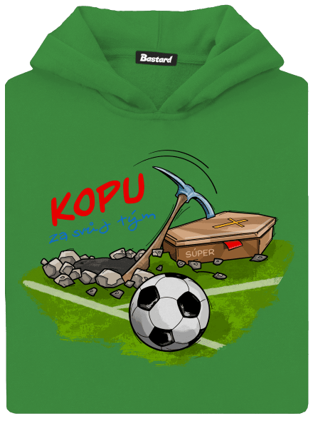 Kopu za svůj tým dětská mikina klokanka Kelly Green AWD