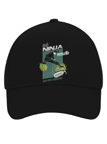Ninja v rouši kšiltovka baseballka Black