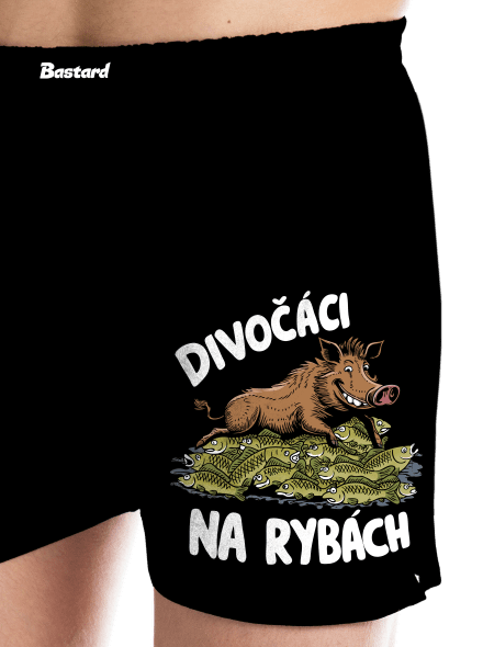 Divočáci na rybách pánské trenky Black