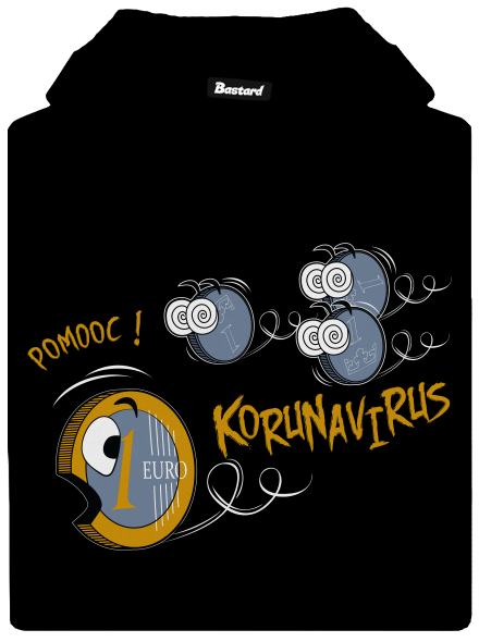 Korunavirus na útěku dámská mikina klokanka Black
