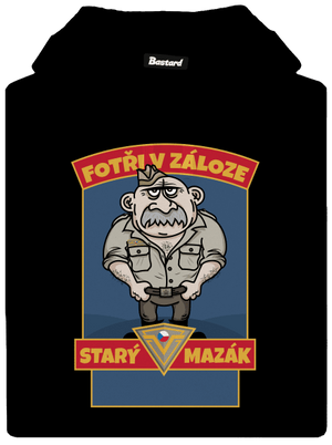 Starý mazák pánská mikina klokanka Black
