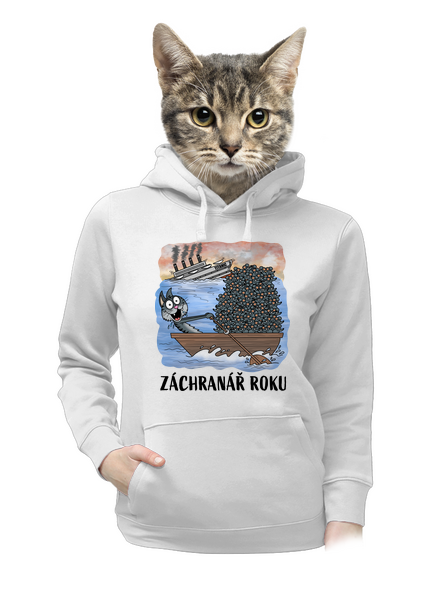 Záchranář roku dámská mikina klokanka White