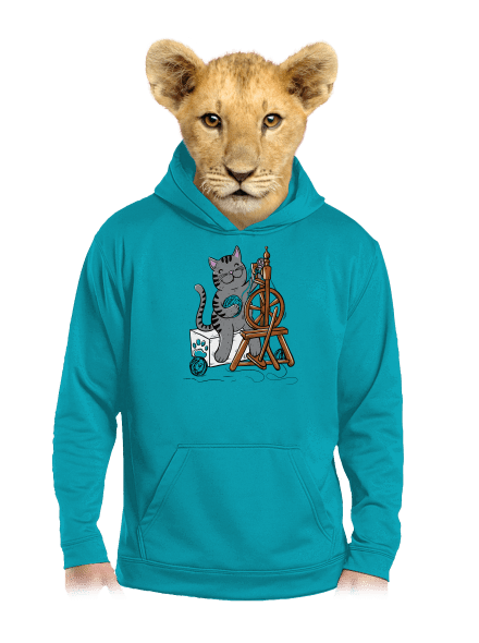 Kočka přede dětská mikina klokanka Hawaiian Blue