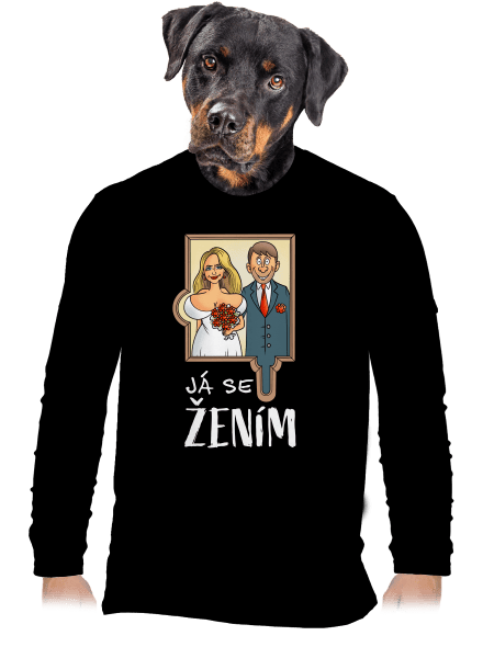 Já se žením/vdávám pánské dlouhý rukáv Black