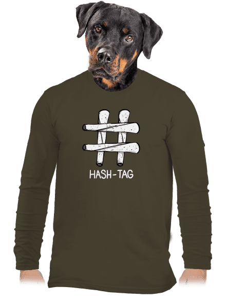Hash tag pánské dlouhý rukáv Urban Khaki