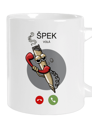 Špek volá velký hrnek White