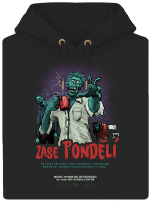 B13: Zase pondělí unisex mikina premium Dark Black