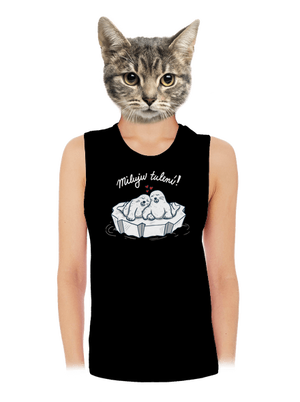 Miluju tulení dámské tílko volné Black