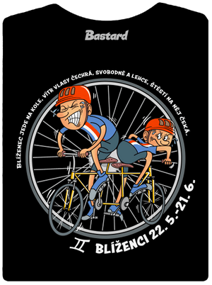 Cyklistický horoskop: Blíženci dámské tričko premium Black