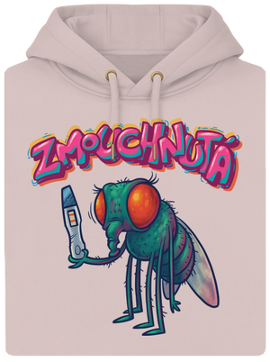 Zmouchnutá unisex mikina premium Rose Chalk
