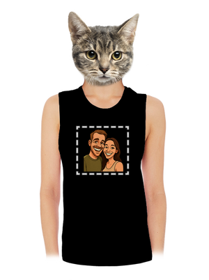 Karikatura z vlastní fotky dámské tílko volné Black