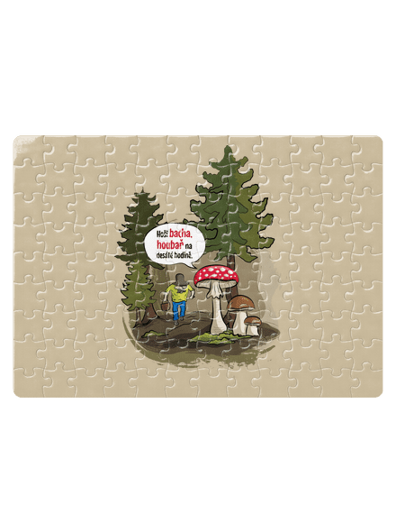 Bacha houbař puzzle White