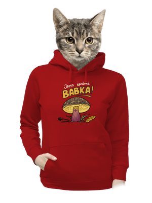 Babka a hříbeček dámská mikina klokanka Red Mal