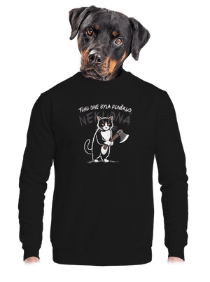 Neklidná kočka unisex mikina bez kapuce Black