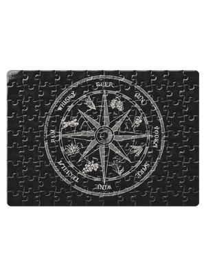 Alkoholický kompas puzzle White