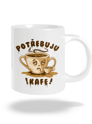 Potřebuju kafe velký hrnek White