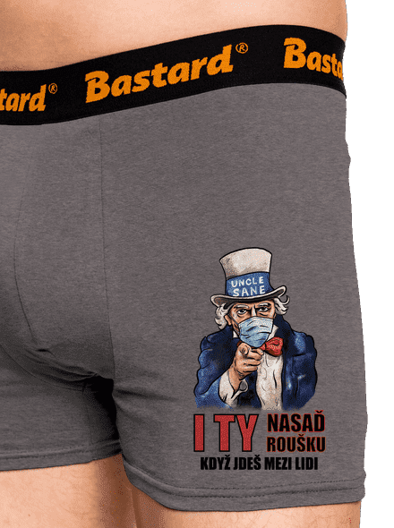 Nasaď roušku boxerky Gray Melange