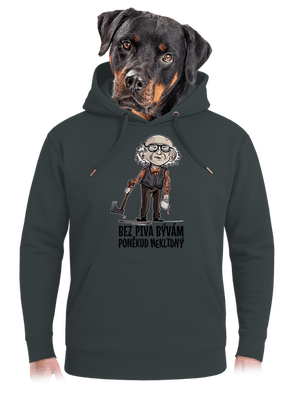 Neklidný bez piva unisex mikina premium Charcoal