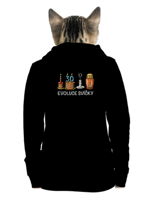 Evoluce svíčky dámská mikina na zip Black