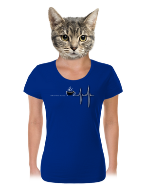 Coffee help dámské tričko Royal Blue Mal