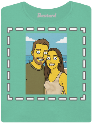 Simpsonovi z vlastní fotky dámské tričko premium Mint Mal