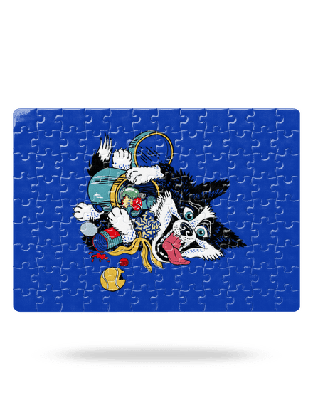 Border kolie puzzle White