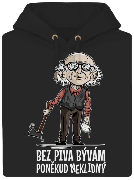 Neklidný bez piva unisex mikina premium Dark Black
