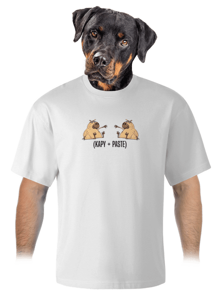 Kapy paste unisex tričko oversized White