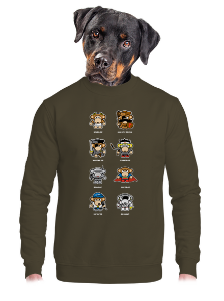 Tlupa opic unisex mikina bez kapuce Urban Khaki