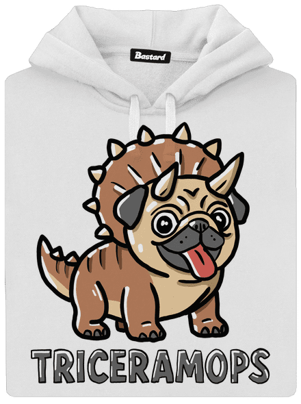 Triceramops dámská mikina klokanka White