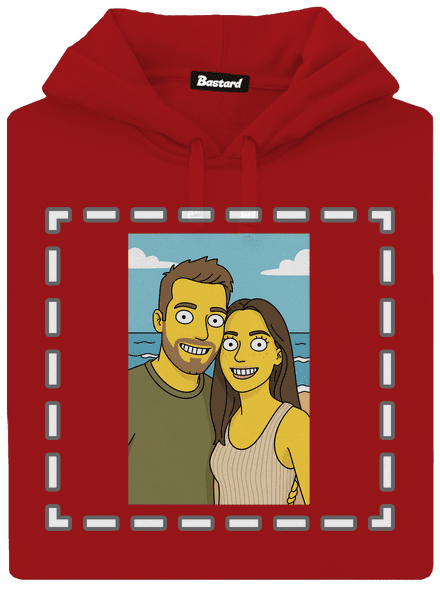 Simpsonovi z vlastní fotky dámská mikina klokanka Red Mal