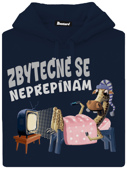Zbytečně se nepřepínám pánská mikina klokanka Navy