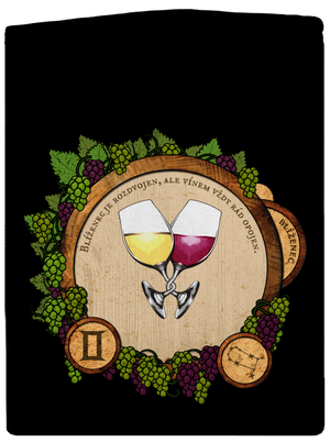 Vinný horoskop: Blíženec dámská mikina na zip Black