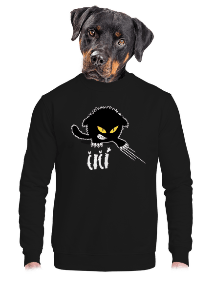 Čičina unisex mikina bez kapuce Black