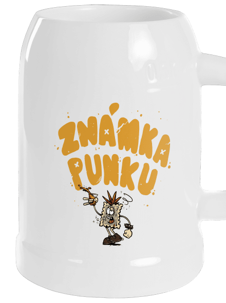Vylitá známka punku  půllitr White