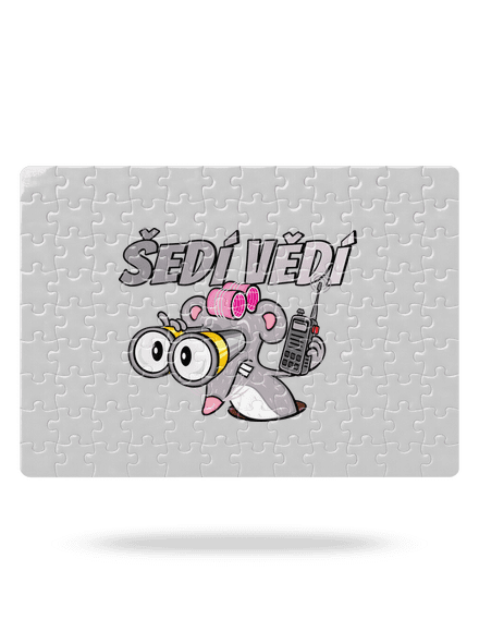 Šedí vědí - myš puzzle White