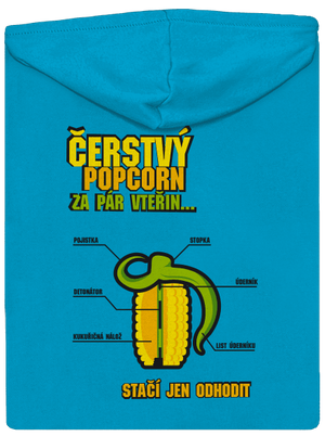 Čerstvý popcorn dámská mikina na zip Blue Atol
