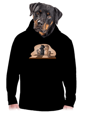 Šachová rodina pánská mikina klokanka Black