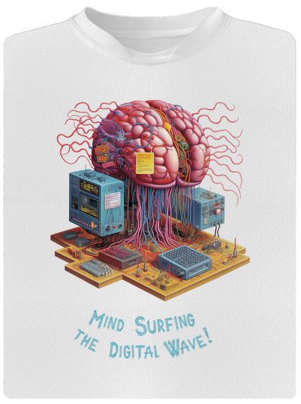 Mind surfing the digital wave pánské sportovní tričko White