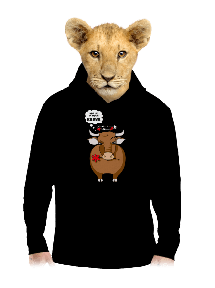 Kráva a bejk dětská mikina klokanka Black