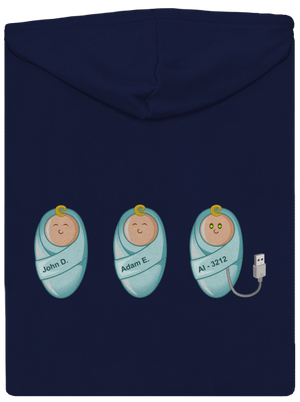 AI baby pánská mikina na zip Navy