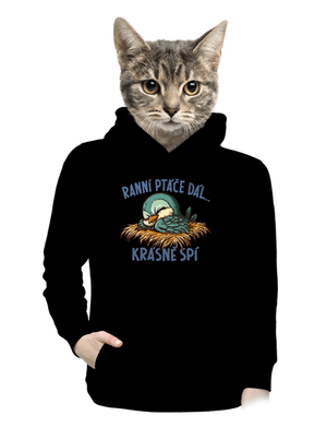 Ranní ptáče spí dámská mikina klokanka Black