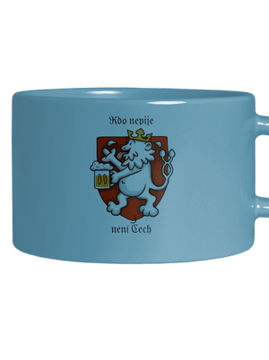 Kdo nepije, není Čech hrnek makronka Blue Macaron