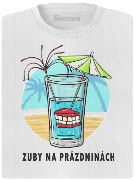 Zuby na prázdninách dámské sportovní tričko White