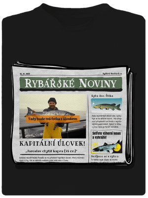 Rybářské noviny pánské sportovní tričko Black