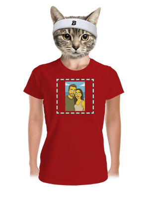 Simpsonovi z vlastní fotky dámské sportovní tričko Red Mal