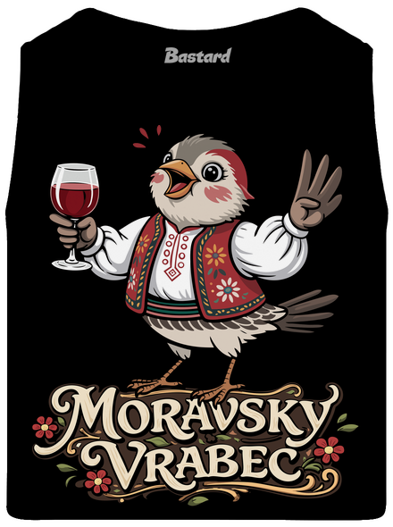Moravský vrabec pánské tílko Black