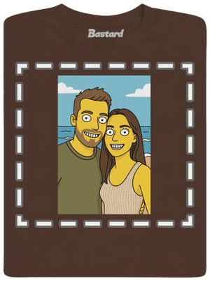 Simpsonovi z vlastní fotky pánské tričko Brown