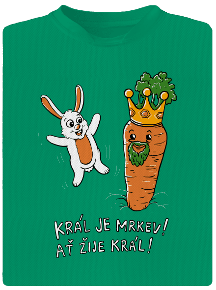 Král je mrkev, ať žije král dětské sportovní tričko Kelly Green Mal